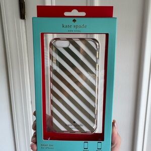 Kate Spade Gold and White Geometric Phone Case
